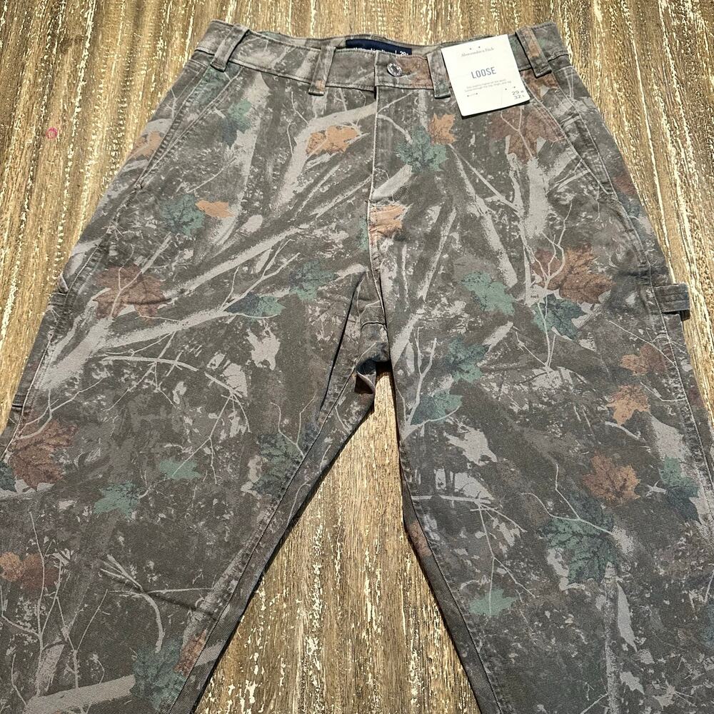 Abercrombie Loose Fit Camo Carpernter Workwear Canvas Pants 29W x 32L (30W x 31) - Picture 2 of 15
